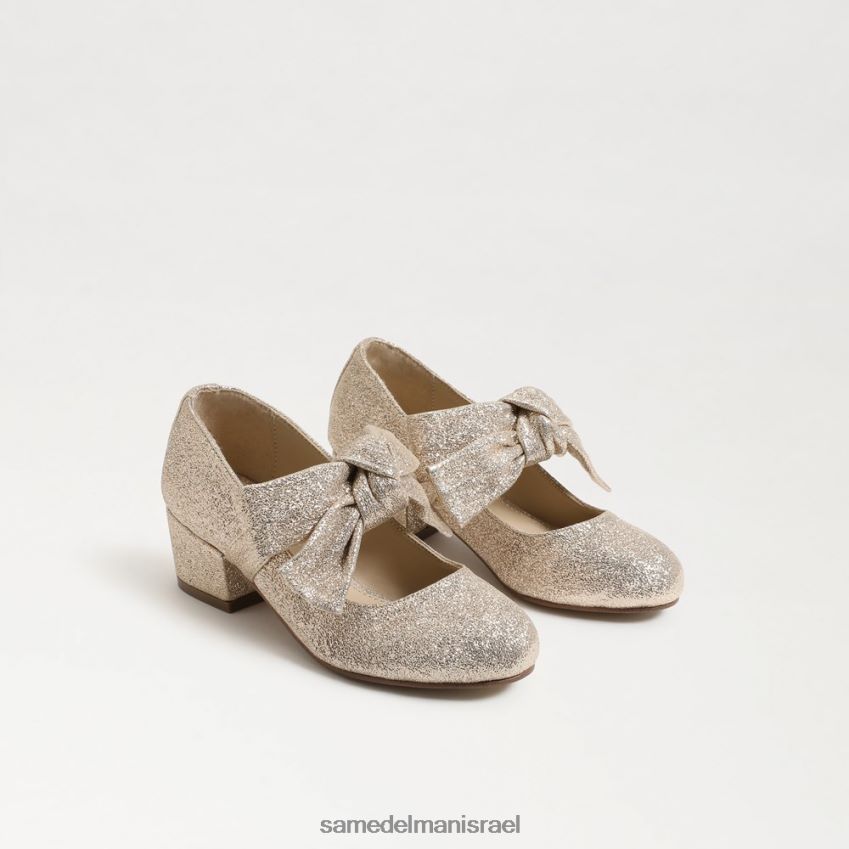 d799d79cd793d799d79d_d794d6b7d7a0d7a2d6b8d79cd6b8d794_sam_edelman_d7a2d7a7d791_d791d79cd795d7a7_d798d793d799_d79ed7a8d799_d792.jpg ילדים הַנעָלָה Sam Edelman עקב בלוק טדי מרי ג'יין עלה זהב 4XL22X934 - Image 1