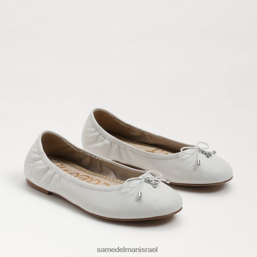 d799d79cd793d799d79d_d794d6b7d7a0d7a2d6b8d79cd6b8d794_sam_edelman_d7a4d79cd799d7a6d799d794_d791d79cd798_d7a9d798d795d797_d7a2.jpg ילדים הַנעָלָה Sam Edelman פליציה בלט שטוח עור לבן בוהק 4XL22X991 - Image 1