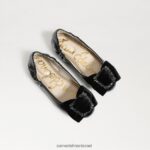 ילדים הַנעָלָה Sam Edelman שטוח בלט פארה קטיפה שחורה 4XL22X1055 - Image 7