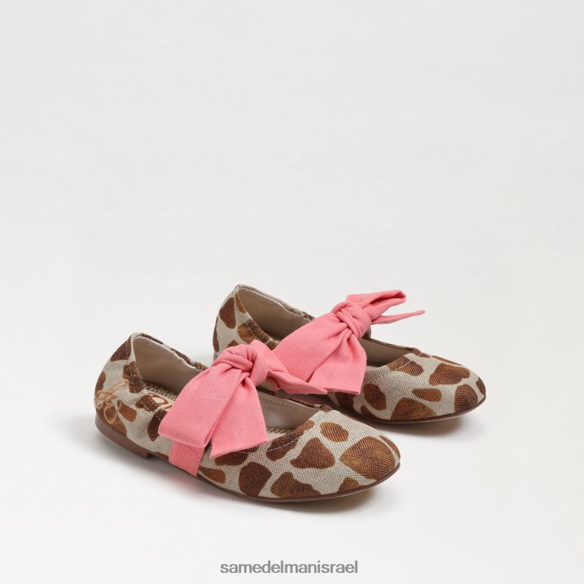 d799d79cd793d799d79d_d794d6b7d7a0d7a2d6b8d79cd6b8d794_sam_edelman_d7a9d798d795d797_d791d79cd798_d7a9d79ed797_d792d799d7a8d7a4.jpg ילדים הַנעָלָה Sam Edelman שטוח בלט שמח ג'ירפה שנהב/שיזוף 4XL22X1023 - Image 1