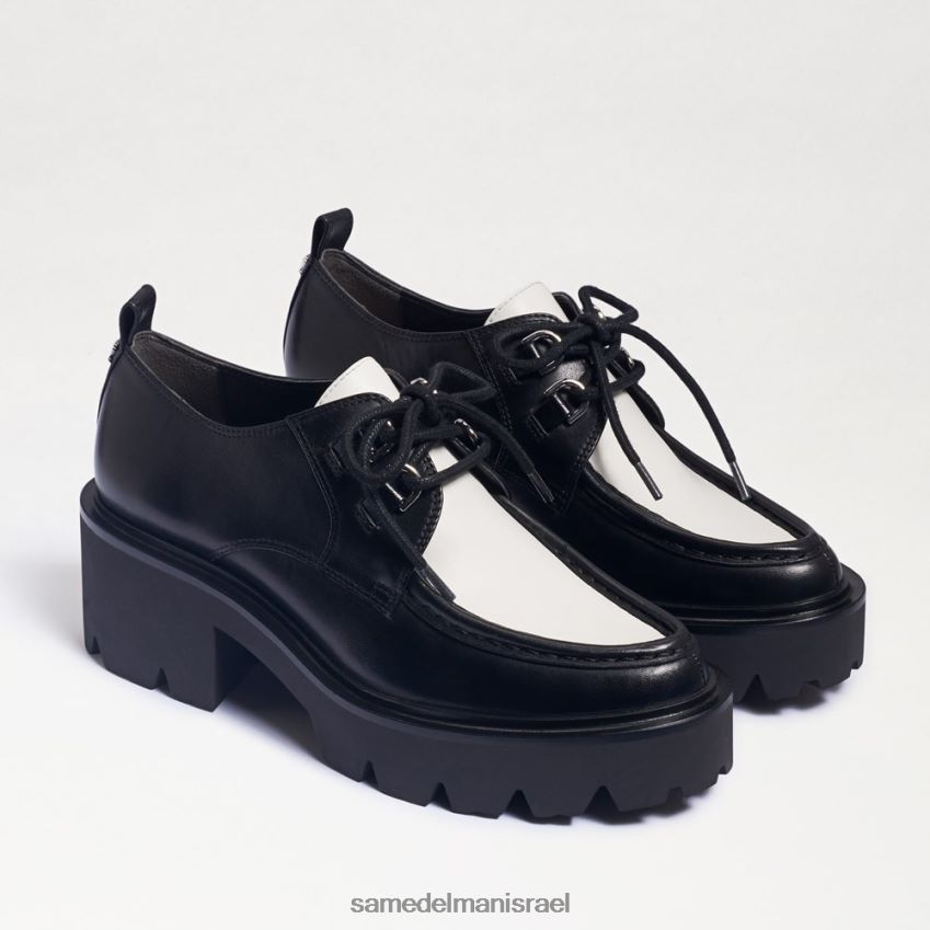 d7a0d7a9d799d79d_d794d6b7d7a0d7a2d6b8d79cd6b8d794_sam_edelman_d79cd795d7a4d7a8_d7a1d795d79cd799d799d7aa_monna_d7a9d7a8d795d79bd.jpg נשים הַנעָלָה Sam Edelman לופר סוליית monna שרוכים עור שחור/לבן 4XL22X719 - Image 1