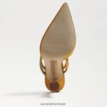 נשים הַנעָלָה Sam Edelman משאבת פרד אגוסטינה סאטן צהוב זהוב 4XL22X955 - Image 6