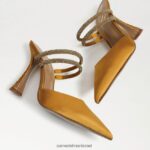 נשים הַנעָלָה Sam Edelman משאבת פרד אגוסטינה סאטן צהוב זהוב 4XL22X955 - Image 7
