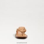 נשים הַנעָלָה Sam Edelman סנדל חוטיני דפני עור חול טבעי 4XL22X707 - Image 3