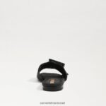 נשים הַנעָלָה Sam Edelman סנדל מגלשת במבי רפיה שחורה 4XL22X68 - Image 5