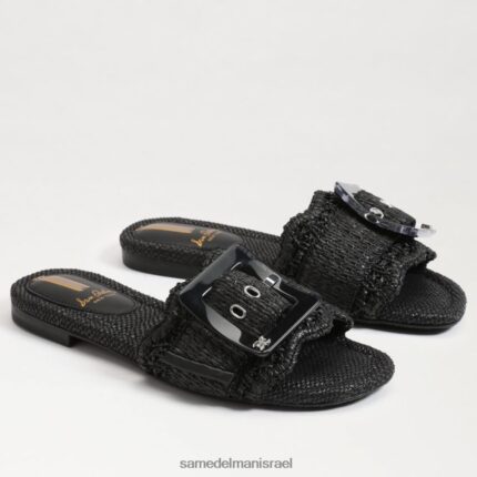 נשים הַנעָלָה Sam Edelman סנדל מגלשת במבי רפיה שחורה 4XL22X68