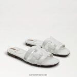 נשים הַנעָלָה Sam Edelman סנדל מגלשת מפרץ פטנט לבן בוהק 4XL22X380