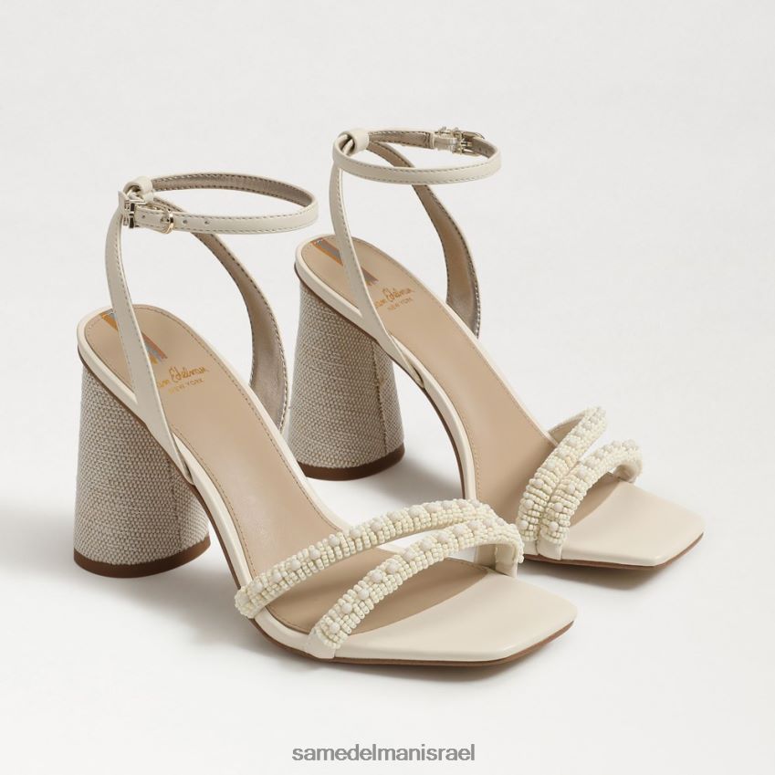 d7a0d7a9d799d79d_d794d6b7d7a0d7a2d6b8d79cd6b8d794_sam_edelman_d7a1d7a0d793d79c_d7a2d7a7d791_d791d79cd795d7a7_d797d7a8d795d796.jpg נשים הַנעָלָה Sam Edelman סנדל עקב בלוק חרוזי קיה שנהב מודרני 4XL22X488 - Image 1