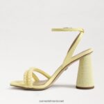 נשים הַנעָלָה Sam Edelman סנדל עקב בלוק חרוזי קיה חמאה צהובה 4XL22X489 - Image 4
