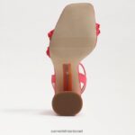 נשים הַנעָלָה Sam Edelman סנדל עקב בלוק חרוזי קיה בארוס ורוד 4XL22X487 - Image 6
