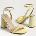 נשים הַנעָלָה Sam Edelman סנדל עקב בלוק חרוזי קיה חמאה צהובה 4XL22X489 - Image 7
