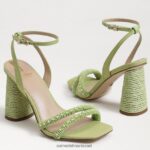 נשים הַנעָלָה Sam Edelman סנדל עקב בלוק חרוזי קיה פנינת קיץ 4XL22X490 - Image 7