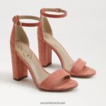 נשים הַנעָלָה Sam Edelman סנדל עקב בלוק יארו ורוד טיח 4XL22X323
