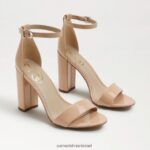 נשים הַנעָלָה Sam Edelman סנדל עקב בלוק יארו פטנט סומק בז' 4XL22X335