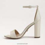 נשים הַנעָלָה Sam Edelman סנדל עקב בלוק יארו משי שנהב פנינה 4XL22X321 - Image 4