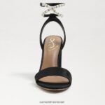 נשים הַנעָלָה Sam Edelman סנדל עקב בלוק yanelli משי שחור 4XL22X855 - Image 3