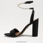 נשים הַנעָלָה Sam Edelman סנדל עקב בלוק yanelli משי שחור 4XL22X855 - Image 4