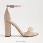 נשים הַנעָלָה Sam Edelman סנדל עקב בלוק yaro perla שיזוף חם 4XL22X617 - Image 2