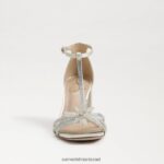נשים הַנעָלָה Sam Edelman סנדל עקב דוני בלוק סאטן שנהב פנינה 4XL22X690 - Image 3