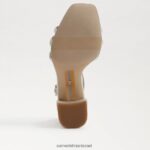 נשים הַנעָלָה Sam Edelman סנדל עקב דוני בלוק סאטן שנהב פנינה 4XL22X690 - Image 6