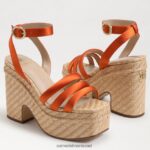 נשים הַנעָלָה Sam Edelman סנדל עקב פלטפורמה טיבי כתום קאלי 4XL22X439 - Image 7