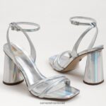 נשים הַנעָלָה Sam Edelman סנדל עקב קיה בלוק ססגוני כסף רך 4XL22X110 - Image 7