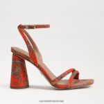 נשים הַנעָלָה Sam Edelman סנדל עקב קיה בלוק פרג כתום 4XL22X102 - Image 2