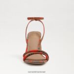 נשים הַנעָלָה Sam Edelman סנדל עקב קיה בלוק פרג כתום 4XL22X102 - Image 3