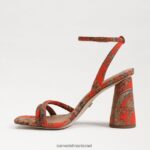 נשים הַנעָלָה Sam Edelman סנדל עקב קיה בלוק פרג כתום 4XL22X102 - Image 4