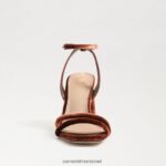 נשים הַנעָלָה Sam Edelman סנדל עקב קיה בלוק קטיפה חמה נחושת 4XL22X101 - Image 3