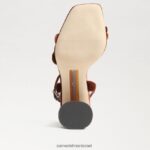 נשים הַנעָלָה Sam Edelman סנדל עקב קיה בלוק קטיפה חמה נחושת 4XL22X101 - Image 6