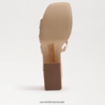 נשים הַנעָלָה Sam Edelman סנדל פלטפורמת dev פטנט סומק בז' 4XL22X549 - Image 6