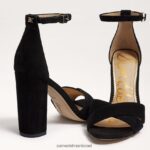 נשים הַנעָלָה Sam Edelman סנדל רצועת קרסול ינסי זמש שחור 4XL22X774 - Image 7