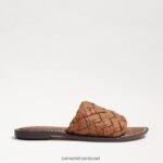 נשים הַנעָלָה Sam Edelman סנדל שקופיות ארוג גריפין זה cuoio עור חום 4XL22X633 - Image 2