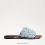 נשים הַנעָלָה Sam Edelman סנדל שקופיות ארוג גריפין עור כחול ריביירה 4XL22X635 - Image 2