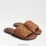 נשים הַנעָלָה Sam Edelman סנדל שקופיות ארוג גריפין זה cuoio עור חום 4XL22X633
