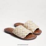 נשים הַנעָלָה Sam Edelman סנדל שקופיות ארוג גריפין עור שנהב מודרני 4XL22X634