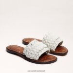 נשים הַנעָלָה Sam Edelman סנדל שקופיות ארוג של giada לבן בוהק 4XL22X403