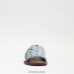 נשים הַנעָלָה Sam Edelman סנדל שקופיות ארוג גריפין עור כחול ריביירה 4XL22X635 - Image 3