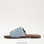 נשים הַנעָלָה Sam Edelman סנדל שקופיות ארוג גריפין עור כחול ריביירה 4XL22X635 - Image 4