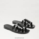 נשים הַנעָלָה Sam Edelman סנדל שקופיות ג'לי מפרץ מבריק שחור 4XL22X222