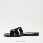 נשים הַנעָלָה Sam Edelman סנדל שקופיות ג'לי מפרץ מבריק שחור 4XL22X222 - Image 4