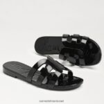 נשים הַנעָלָה Sam Edelman סנדל שקופיות ג'לי מפרץ מבריק שחור 4XL22X222 - Image 7