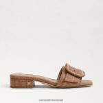 נשים הַנעָלָה Sam Edelman סנדל שקופיות חרוזים דיאקון cuoio 4XL22X193 - Image 2