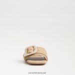 נשים הַנעָלָה Sam Edelman סנדל שקופיות חרוזים דיאקון עץ אשור מולבן 4XL22X194 - Image 3
