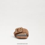 נשים הַנעָלָה Sam Edelman סנדל שקופיות חרוזים דיאקון cuoio 4XL22X193 - Image 3