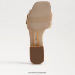 נשים הַנעָלָה Sam Edelman סנדל שקופיות חרוזים דיאקון עץ אשור מולבן 4XL22X194 - Image 6