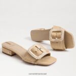 נשים הַנעָלָה Sam Edelman סנדל שקופיות חרוזים דיאקון עץ אשור מולבן 4XL22X194 - Image 7