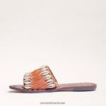 נשים הַנעָלָה Sam Edelman סנדל שקופיות עם חרוזים גאים קוניאק מולטי 4XL22X454 - Image 4