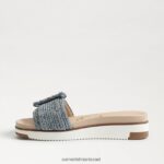 נשים הַנעָלָה Sam Edelman סנדל שקופיות עם חרוזים של ariane כחול חדש שטוף 4XL22X700 - Image 4
